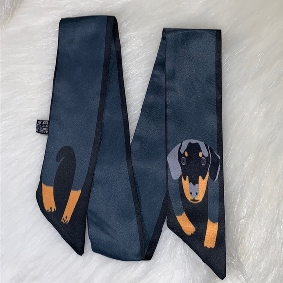 Doxi Dachshund Doberman Scarf Twilly Bandeau Tie - Picture 7 of 7